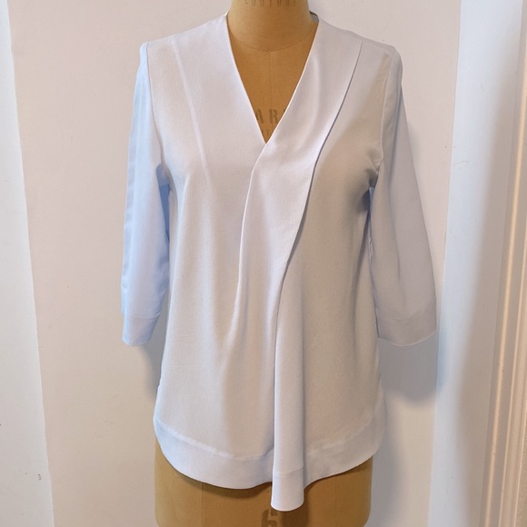 COS Minimalist Low Vnk 3/4 Sleeve Top Size 2 - Picture 1 of 7